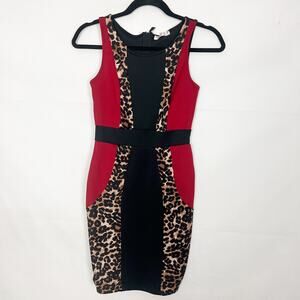 A'GACI A'GACI A'GACI Animal Print Color Block Bodycon Dress Size XS